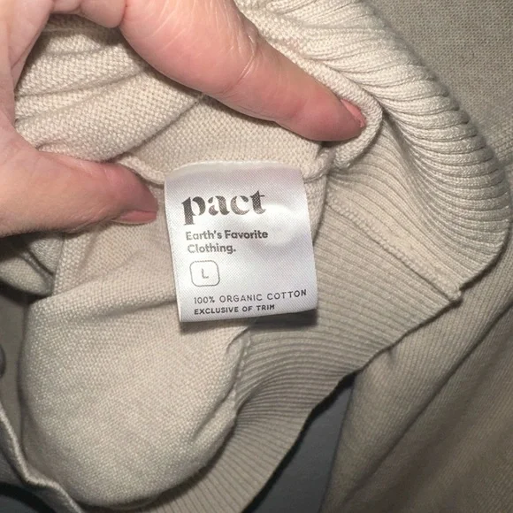 Pact Classic Fine Knit Cardigan - Sandshell Heather Large - Picture 7 of 8